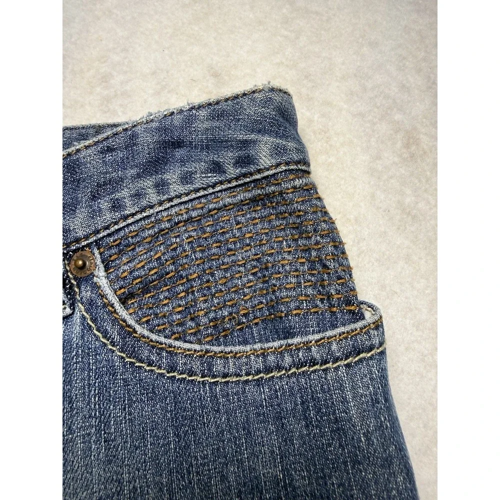 Liz Claiborne Bootcut Jeans Women's Size 8 Blue Stretch Denim Mid Rise Embroider - Picture 2 of 5